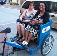 Teresa and Bee in a Pedicab